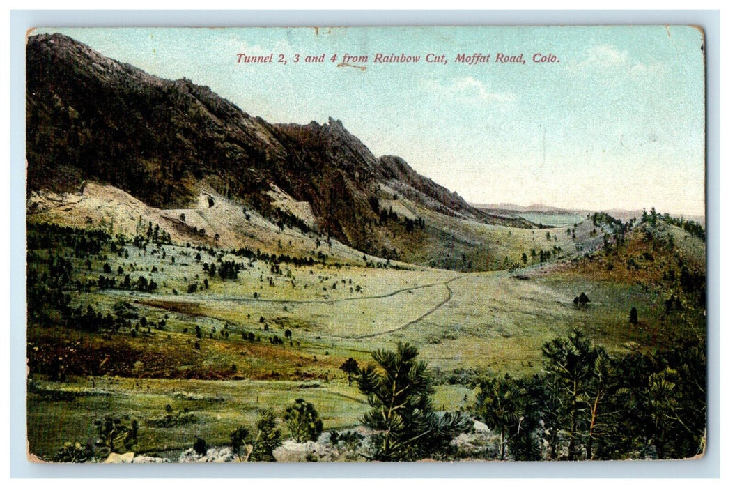 1909 Tunnel 2, 3 And 4 From Rainbow Cut Moffat Road Colorado CO Antique Postcard