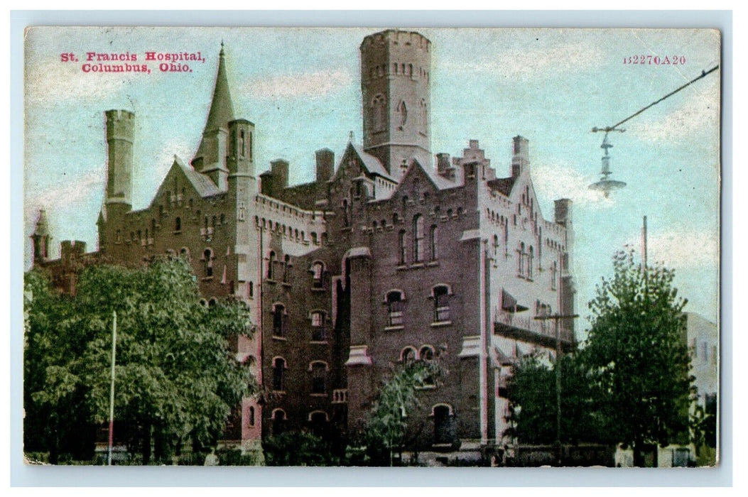 1911 St. Francis Hospital Building Columbus Ohio OH Posted Antique Postcard