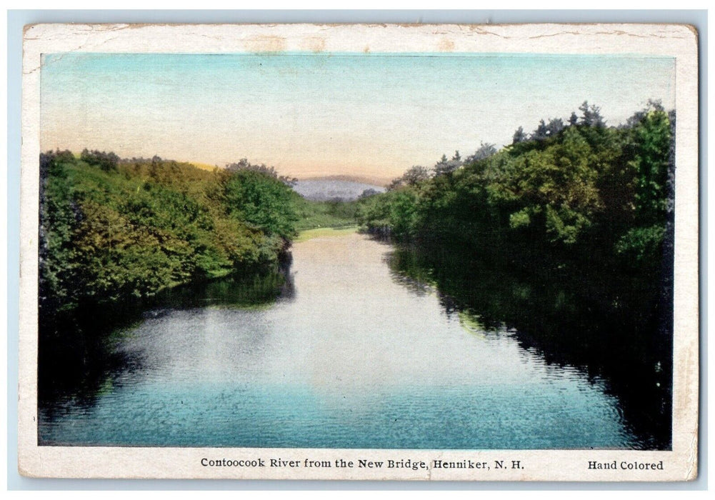 1939 Contoocook River from New Bridge Henniker New Hampshire Vintage Postcard