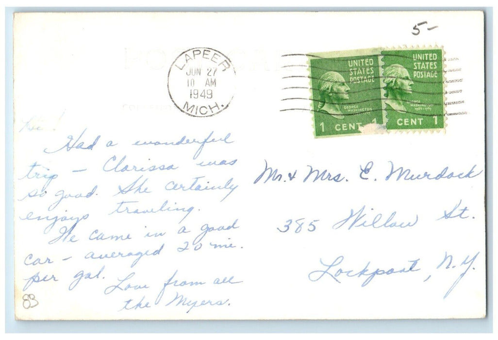 1949 State Home And Training School Lapeer Michigan MI RPPC Photo Postcard