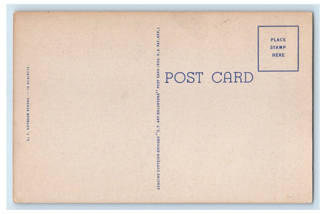 c1930's Greetings From Promised Land Lake Pennsylvania PA. Boat Vintage Postcard