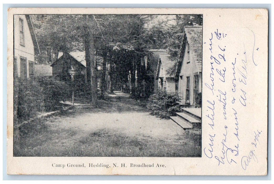 1906 Camp Ground Broadhead Avenue Hedding New Hampshire NH Posted Postcard