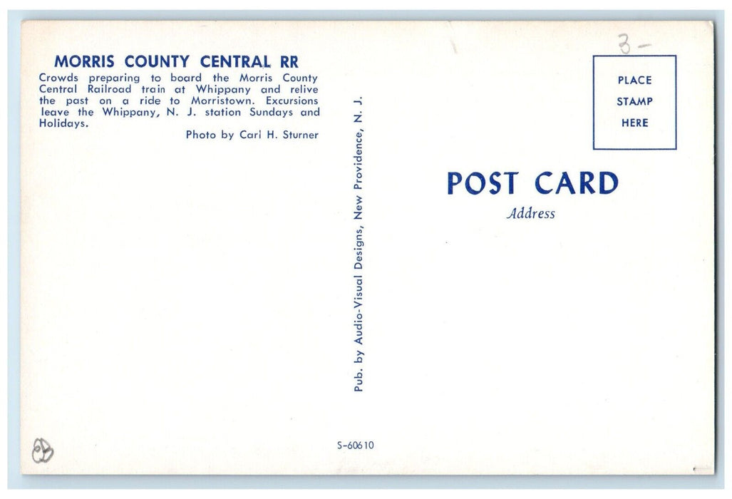Morris County Central Train Railroad Station Whipanny New Jersey NJ Postcard