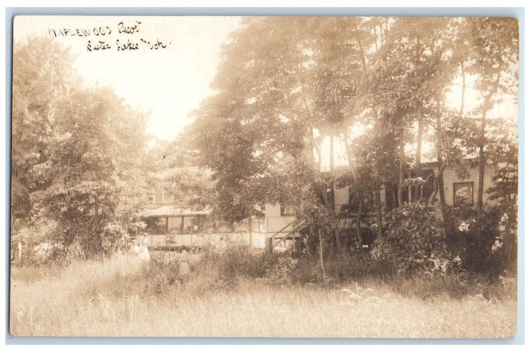 c1920's Maplewood Resort At Sister Lakes Michigan MI RPPC Photo Postcard