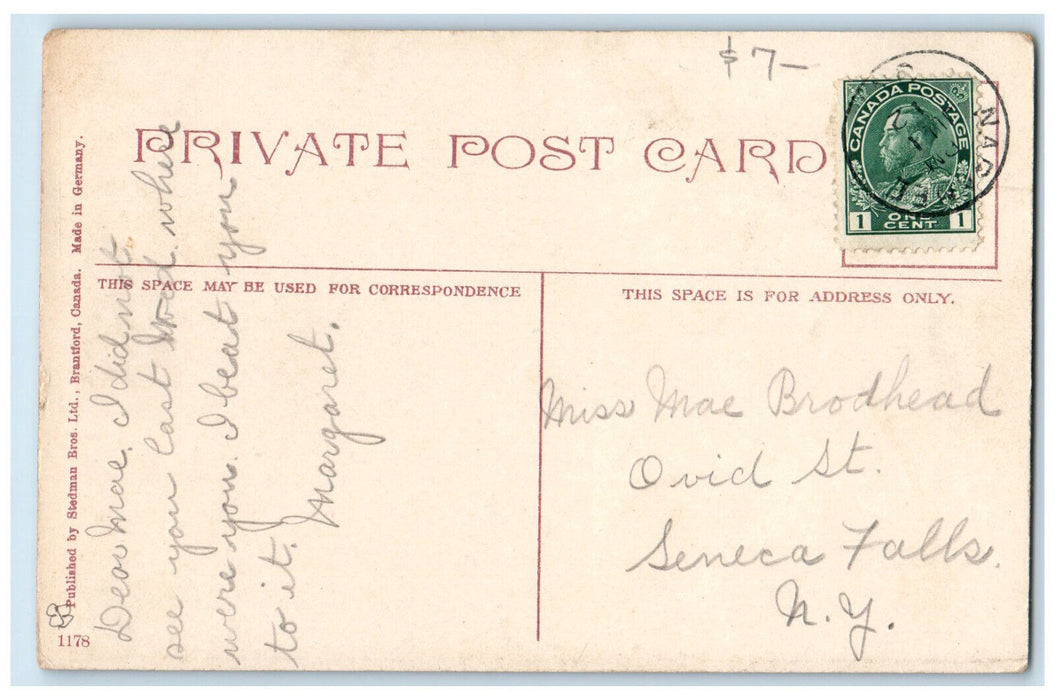 1912 Police, Businesses, Horse Carriage Market Napanee Ontario Canada Postcard