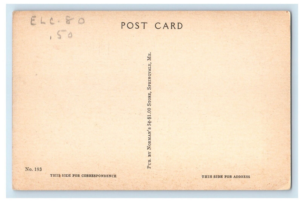 c1940's Brown Hall Nasson College Springvale Maine ME Unposted Vintage Postcard