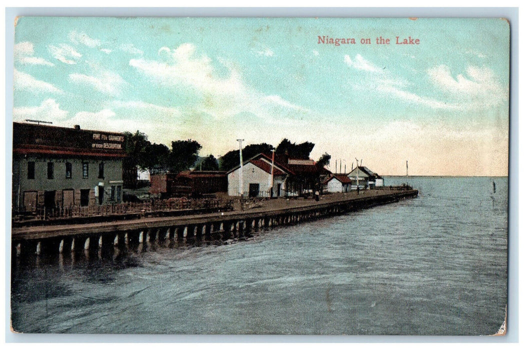 c1905 Boat Landing, Fine Garments, Buildings Niagara On The Lake Canada Postcard