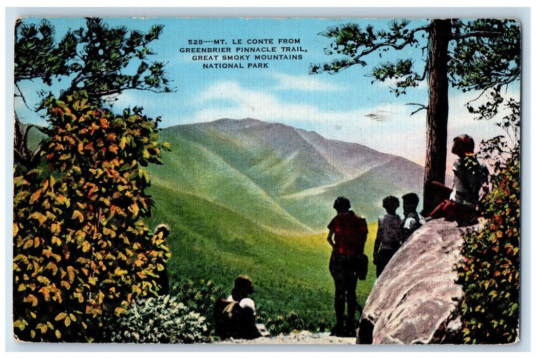 Mt. Le Conte Greenbrier Pinnacle Trail Great Smoky Mtn National Park Postcard