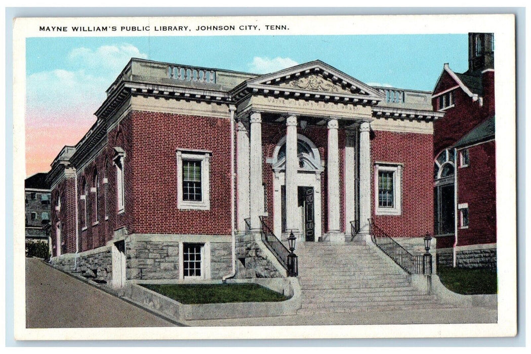 c1910 Mayne Williams Public Library Johnson City Tennessee TN Vintage Postcard