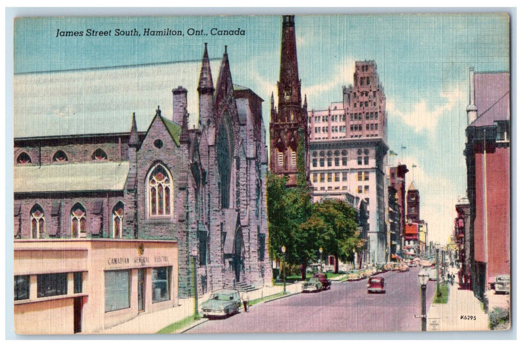 c1940's Church General Electric James St. South Hamilton Ontario Canada Postcard
