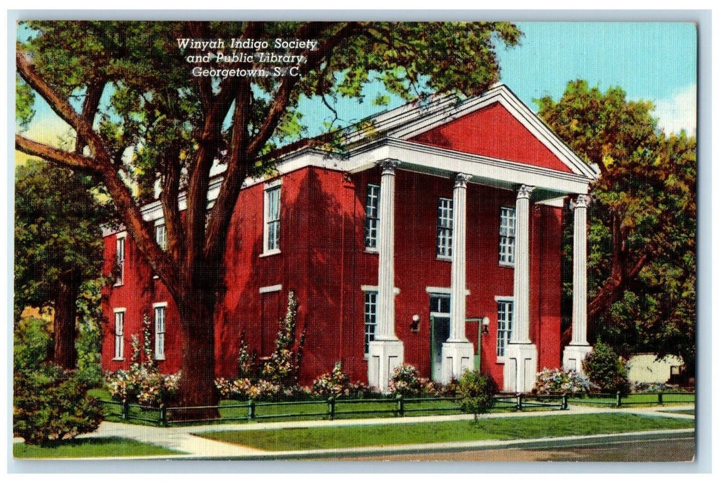 c1940 Winyah Indigo Society Public Library Georgetown South Caroline SC Postcard