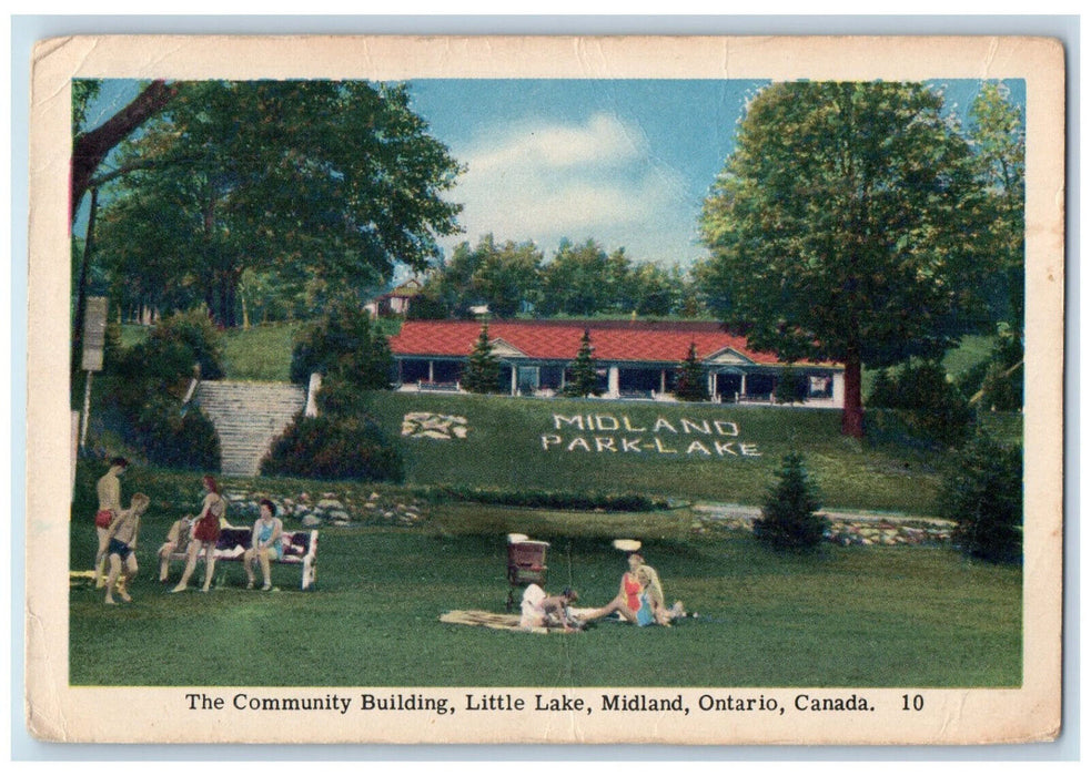 1973 Picnic The Community Building Little Lake Midland Ontario Canada Postcard
