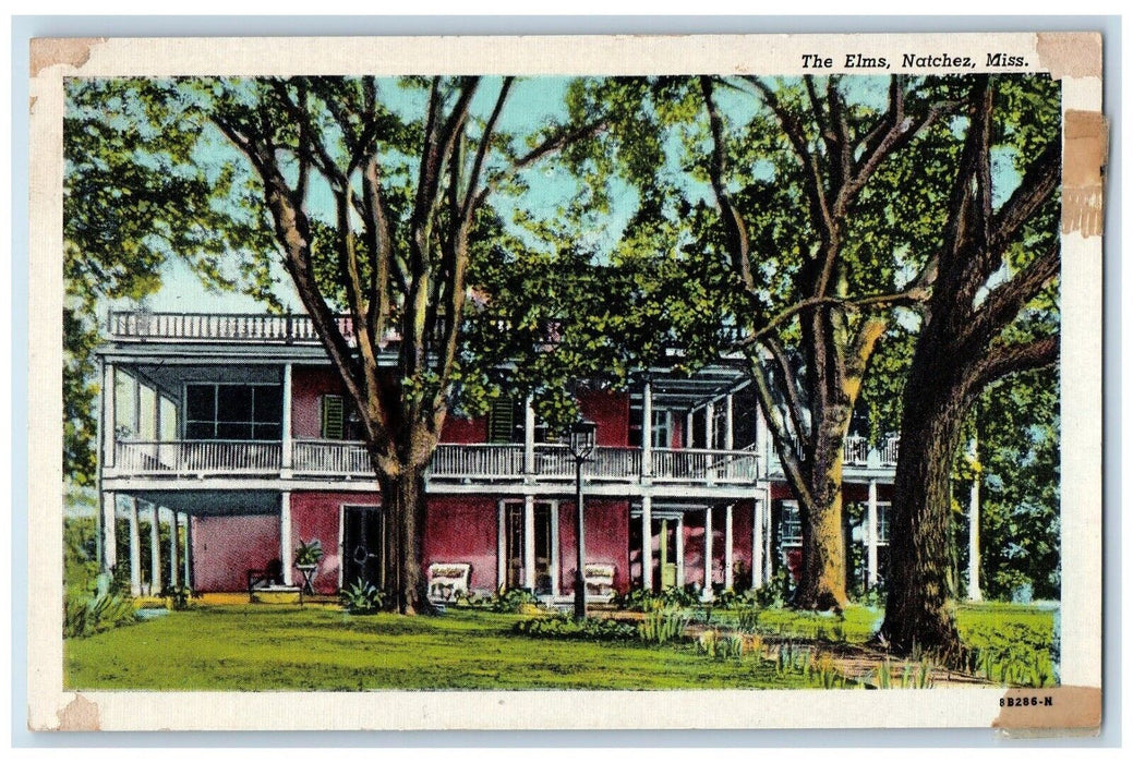 1950 The Elms Natchez Missouri MO, Home Of Mr. & Mrs. Joseph B. Kellogg Postcard