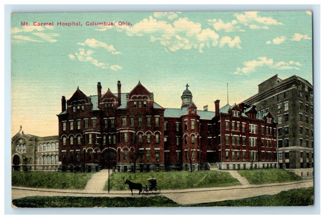 1913 Mt. Carmel Hospital Building Columbus Ohio OH Posted Antique Postcard