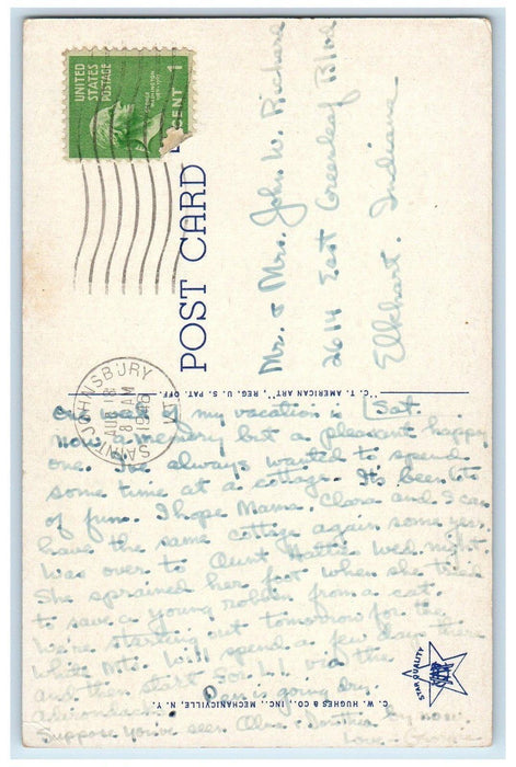 1946 Maple Sugar Making In Vermont VT, Winter Snow Posted Vintage Postcard