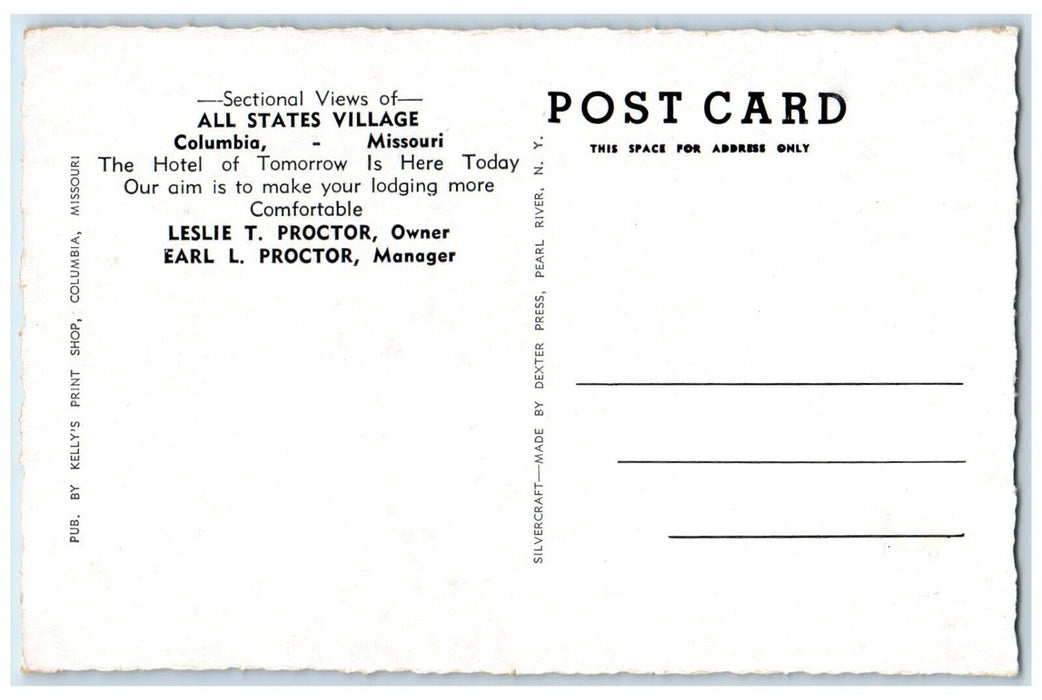 All State Village Columbia Missouri MO, Multiview Unposted Vintage Postcard