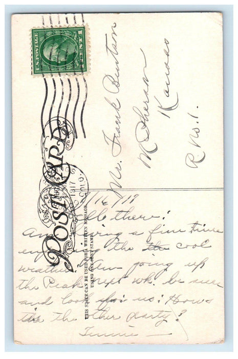 1917 Snow Plow Rock Crystal Park Auto Trip Manitou Colorado CO Antique Postcard
