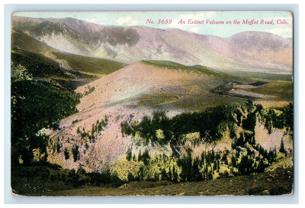 c1910's An Exlinct Volcano On The Moffat Road Colorado CO Antique Postcard