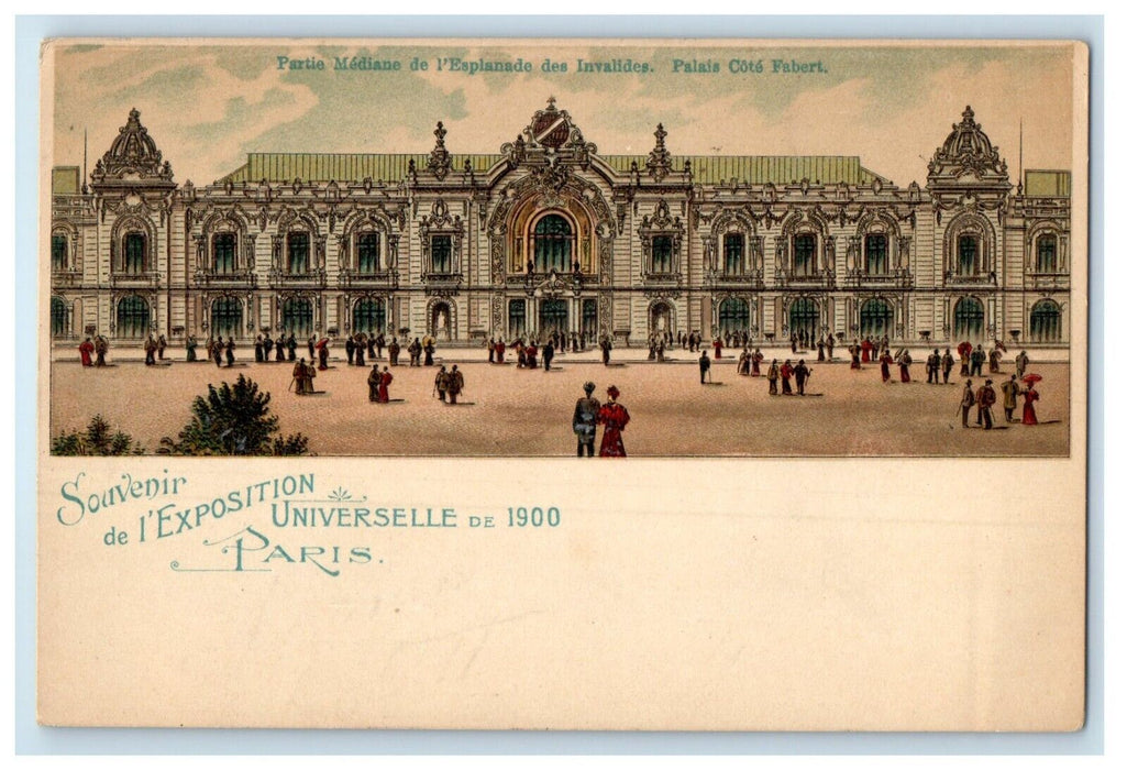 c1900 Souvenir Paris Exposition Plais Building Pioneer Unposted Antique Postcard