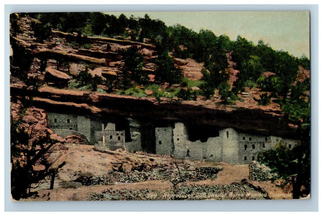 c1910's Reproduce Cliff Dweller Ruins Manitou Colorado CO Antique Postcard