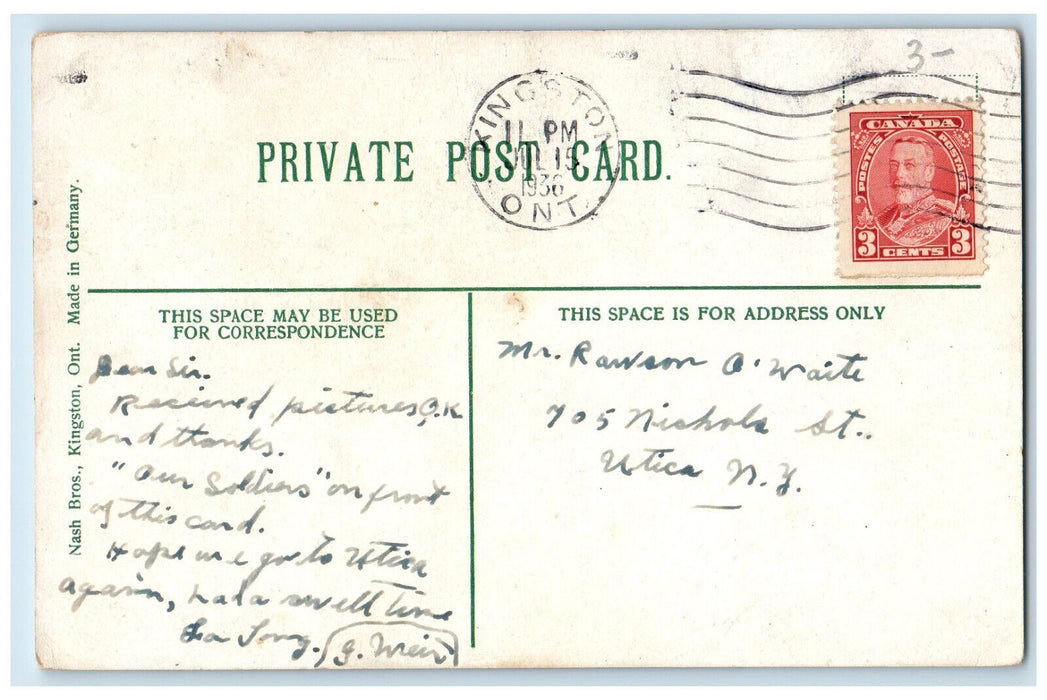 c1910 Guards Standing, Tete Du Pont Barracks Kingston Canada Antique Postcard