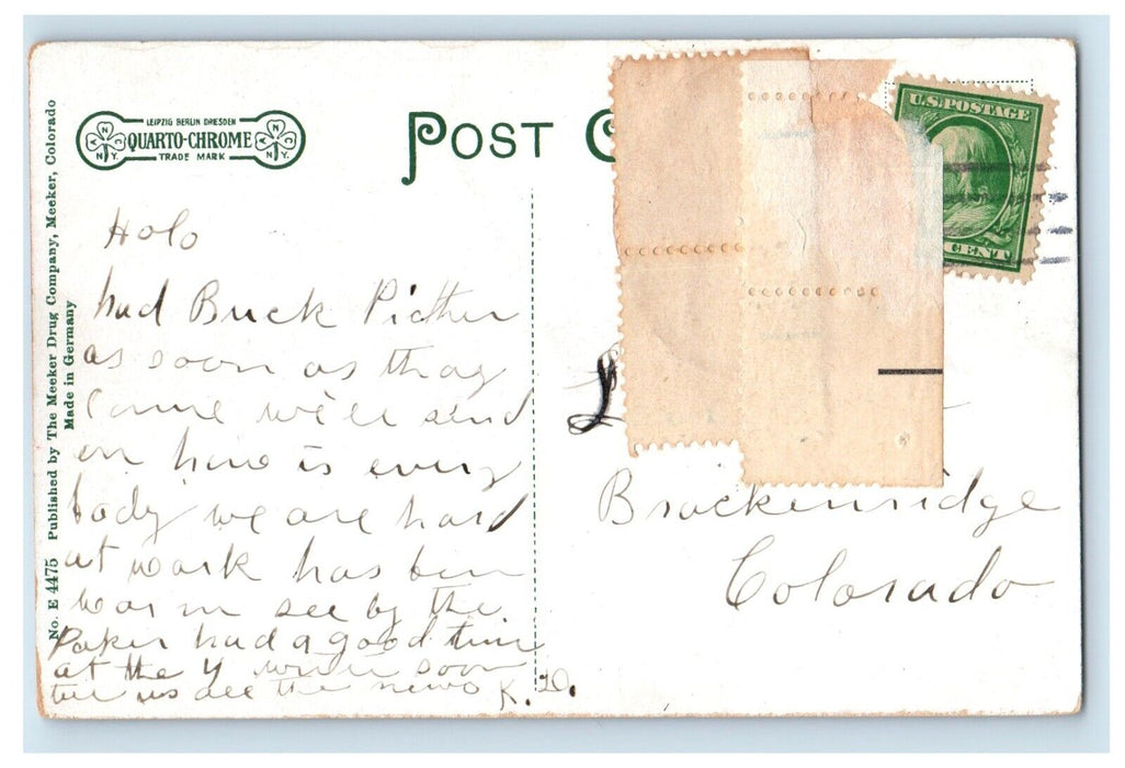 c1910's Tower Marvine Lake Near Meeker Colorado CO Posted Antique Postcard