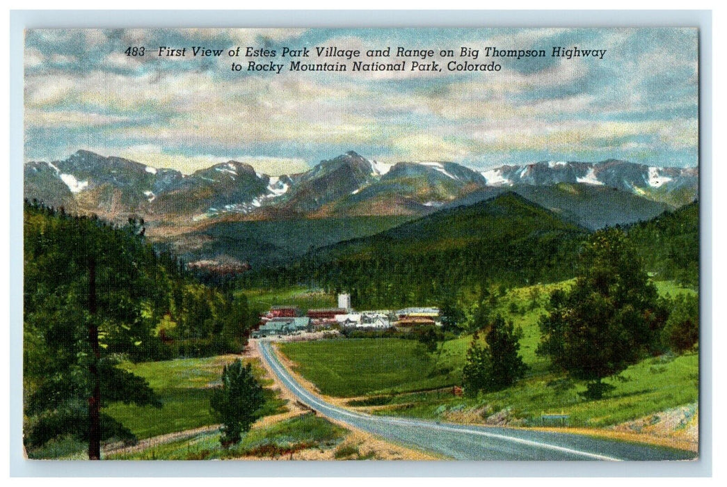 Estate Park Village Big Thompson Highway Mountain National Park CO Postcard