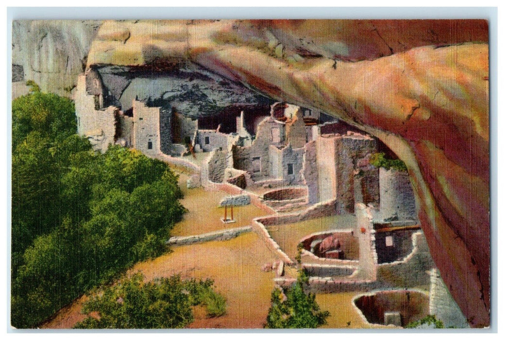 1944 Spruce Tree House Mesa Verde National Park San Juan Basin CO RPO Postcard