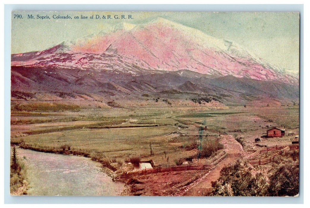 c1910's Mt. Sopris Colorado On Line Of D. & R. G. R. R. Posted Antique Postcard