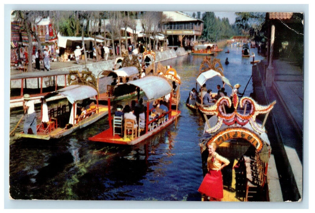 1964 American Airlines The Floating Gardens Of Xochimilco Mexico Posted Postcard