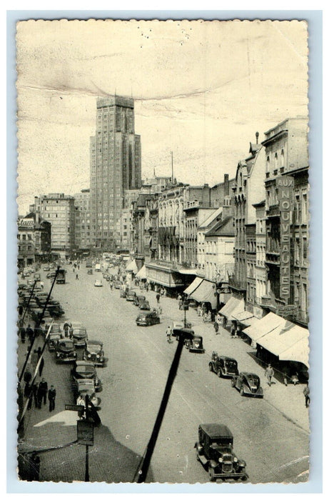 Antwerp Belgium, Main Street Cars Aux Nouveautes Stores Building Postcard