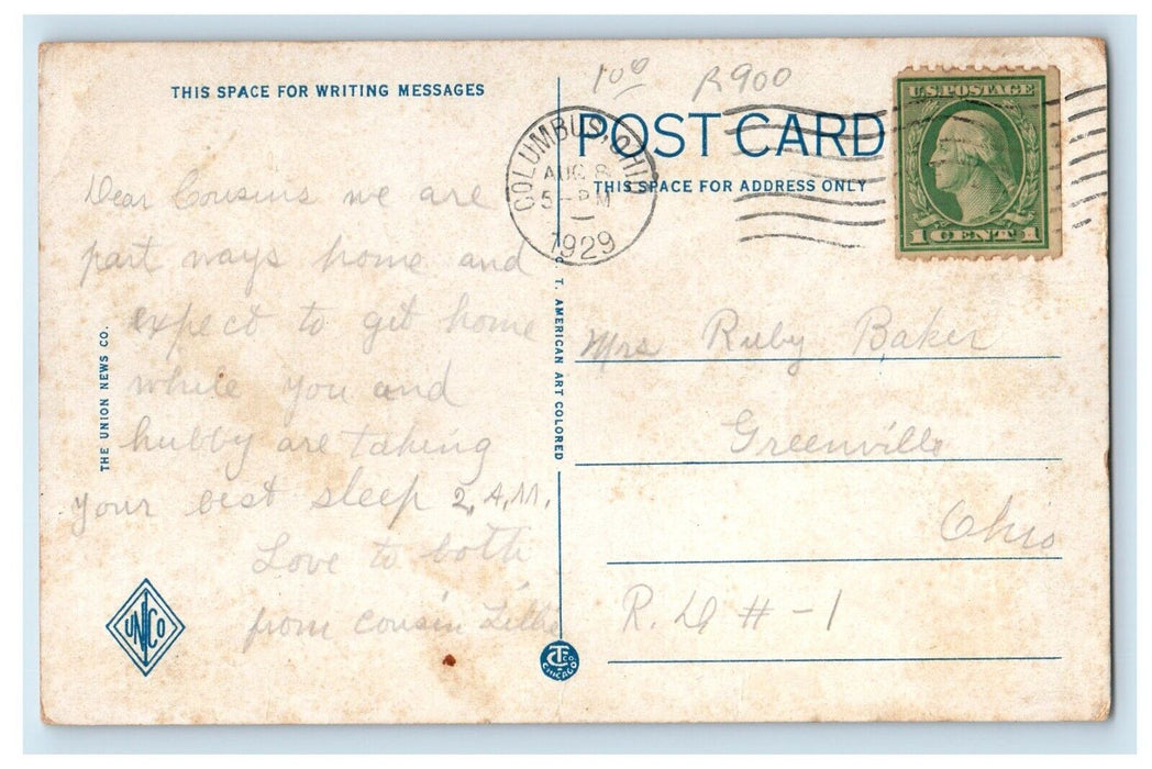 1929 The Spring Ohio State University Columbus Ohio OH Posted Vintage Postcard