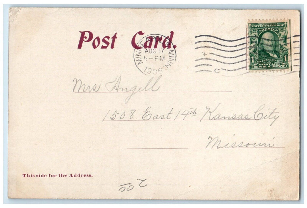 1906 Minnehaha Falls in 1860 Minneapolis Minnesota MN Antique Vintage Postcard