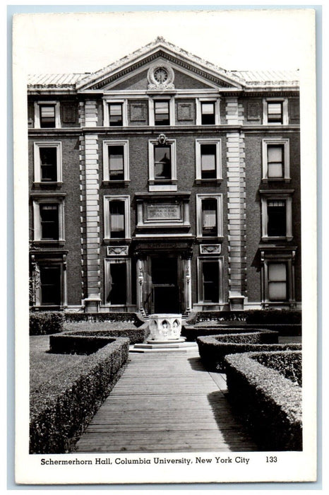 c1930's Schermerhorn Hall Columbia University NYC NY RPPC Photo Postcard