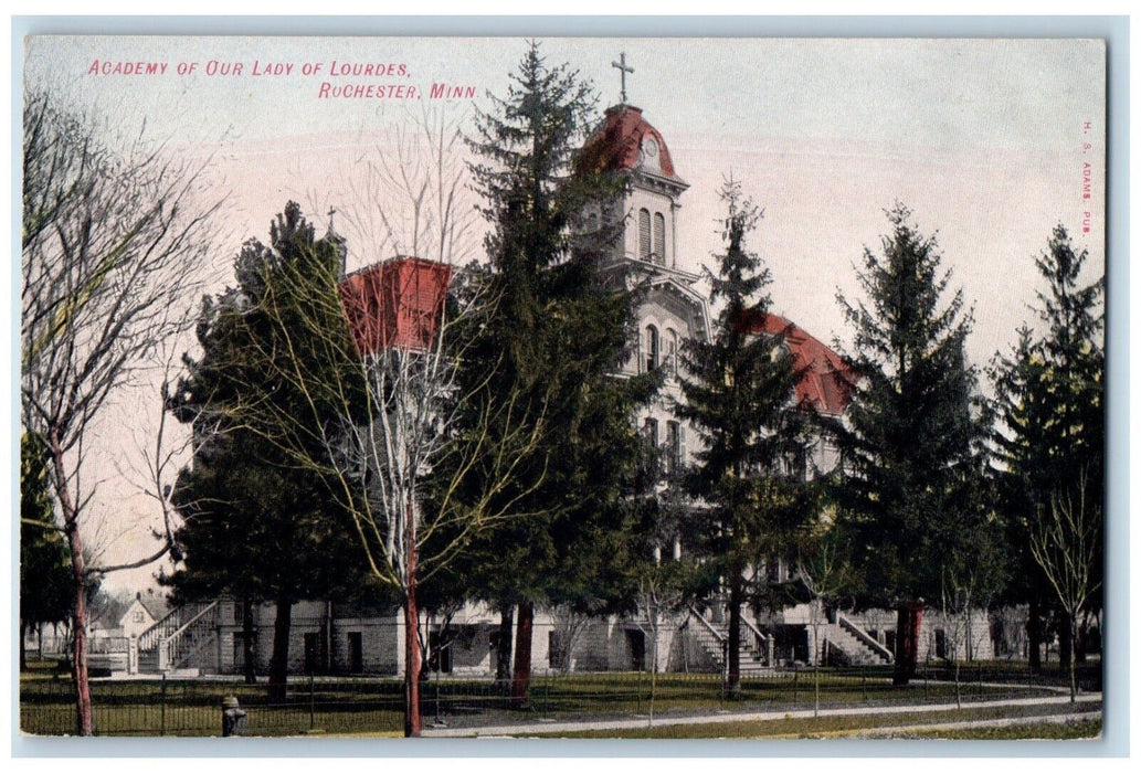 c1910 Academy Our Lady Lourdes Rochester Minnesota MN Vintage Antique Postcard