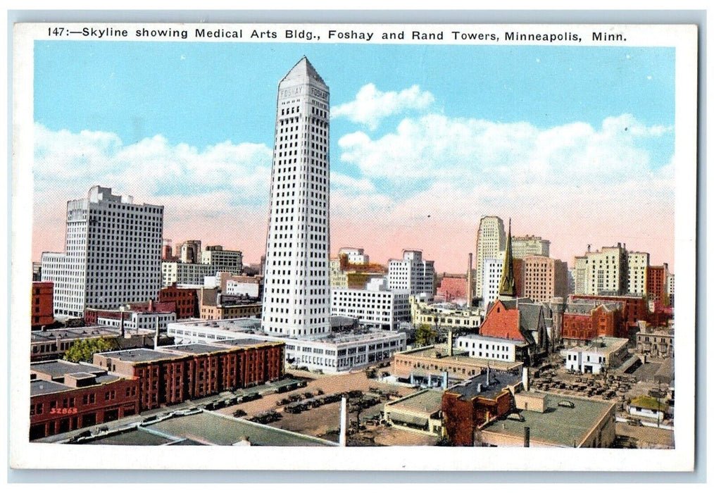 1920 Skyline Medical Arts Bldg Foshay Rand Towers Minneapolis Minnesota Postcard