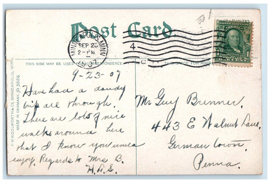 1907 Snelling Boulevard Carriage Street Minneapolis Minnesota Vintage Postcard