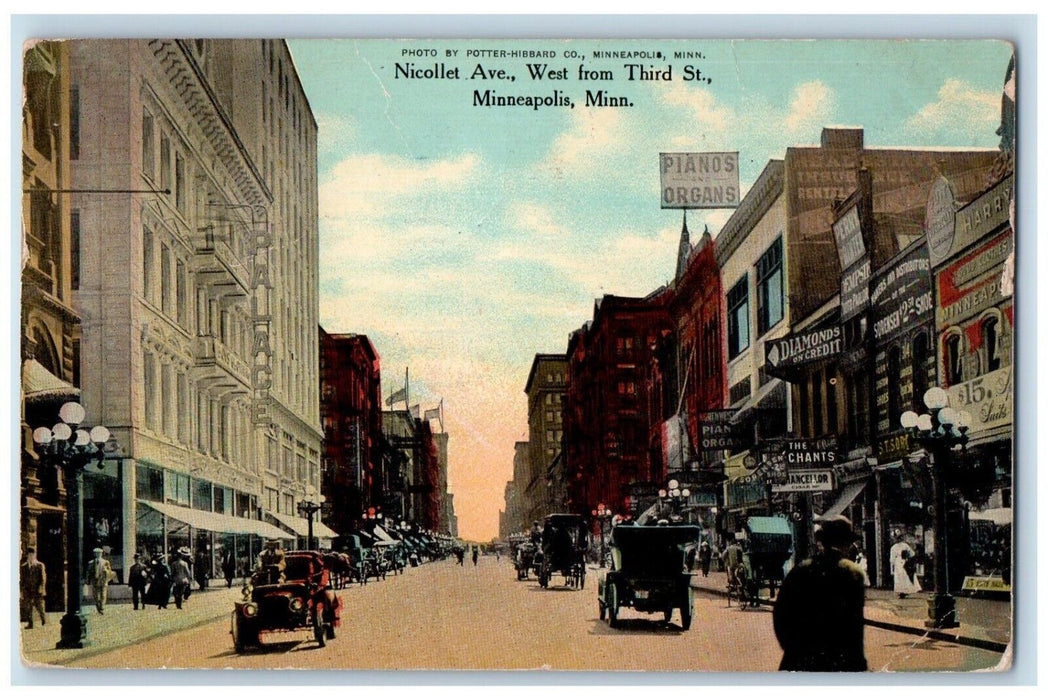 1911 Nicollet Avenue West from Third Street Minneapolis Minnesota MN Postcard