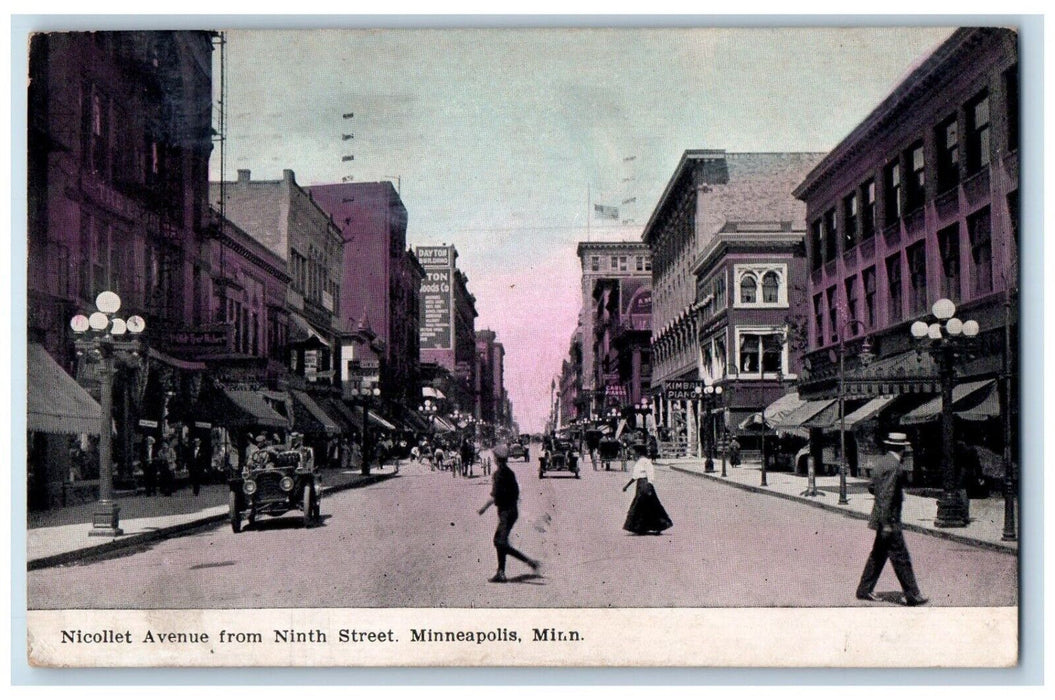 1909 Nicolette Avenue Ninth Street Minneapolis Minnesota MN Antique Postcard