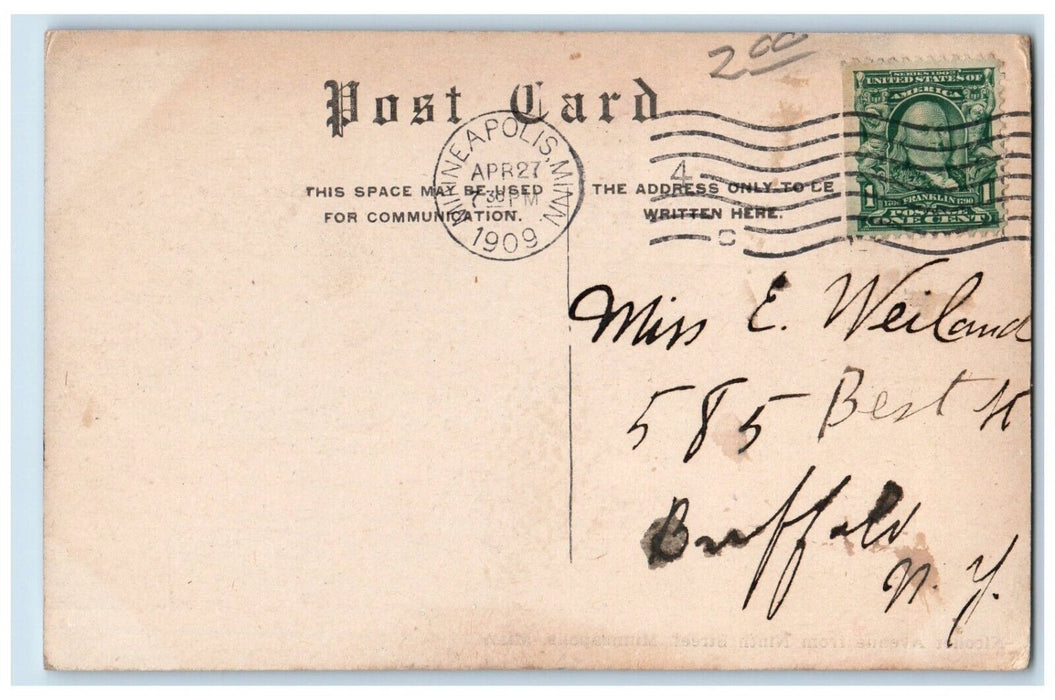 1909 Nicolette Avenue Ninth Street Minneapolis Minnesota MN Antique Postcard