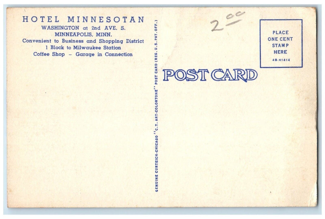 c1940 Hotel Minnesotan Multi-View Minneapolis Minnesota Antique Vintage Postcard