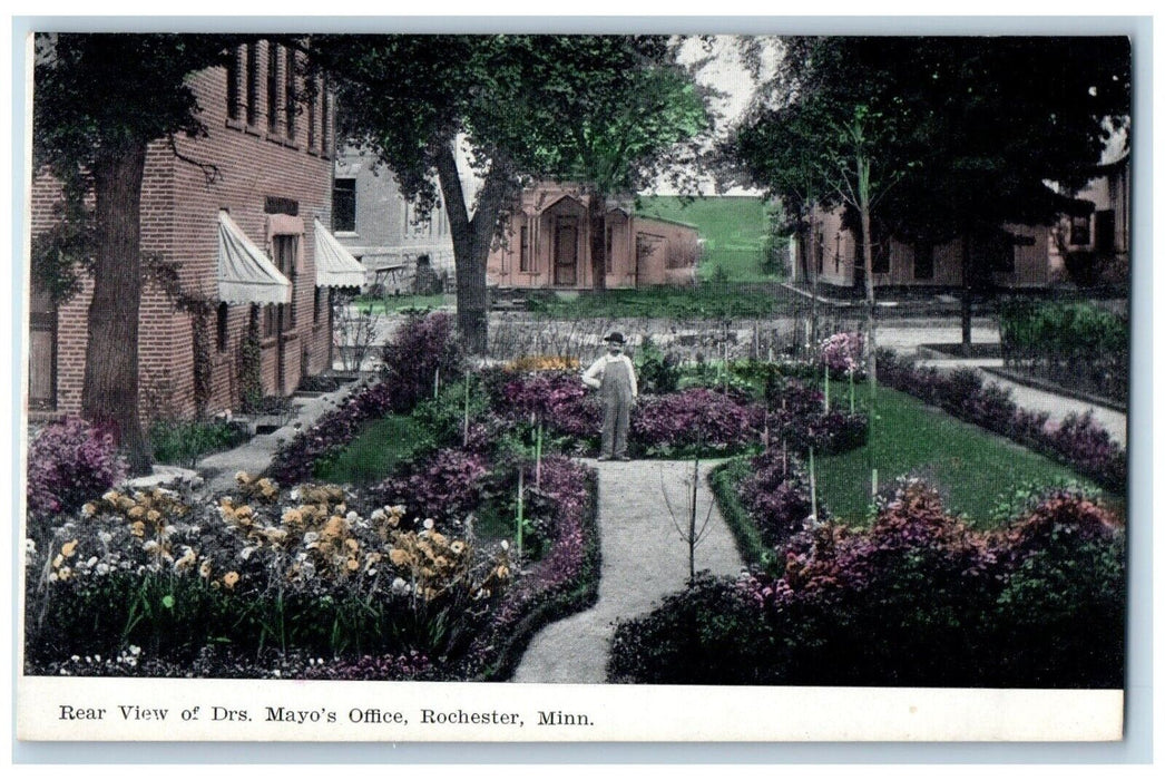 c1910 Rear View Drs Mayo's Office Garden Rochester Minnesota MN Vintage Postcard