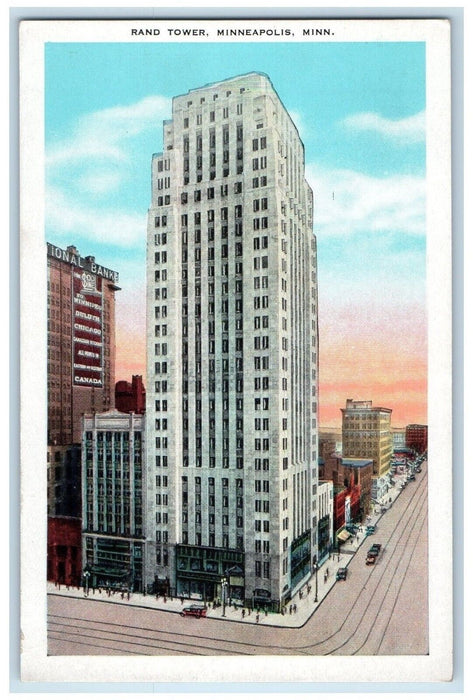 1940 Exterior View Rand Tower Building Minneapolis Minnesota MN Antique Postcard
