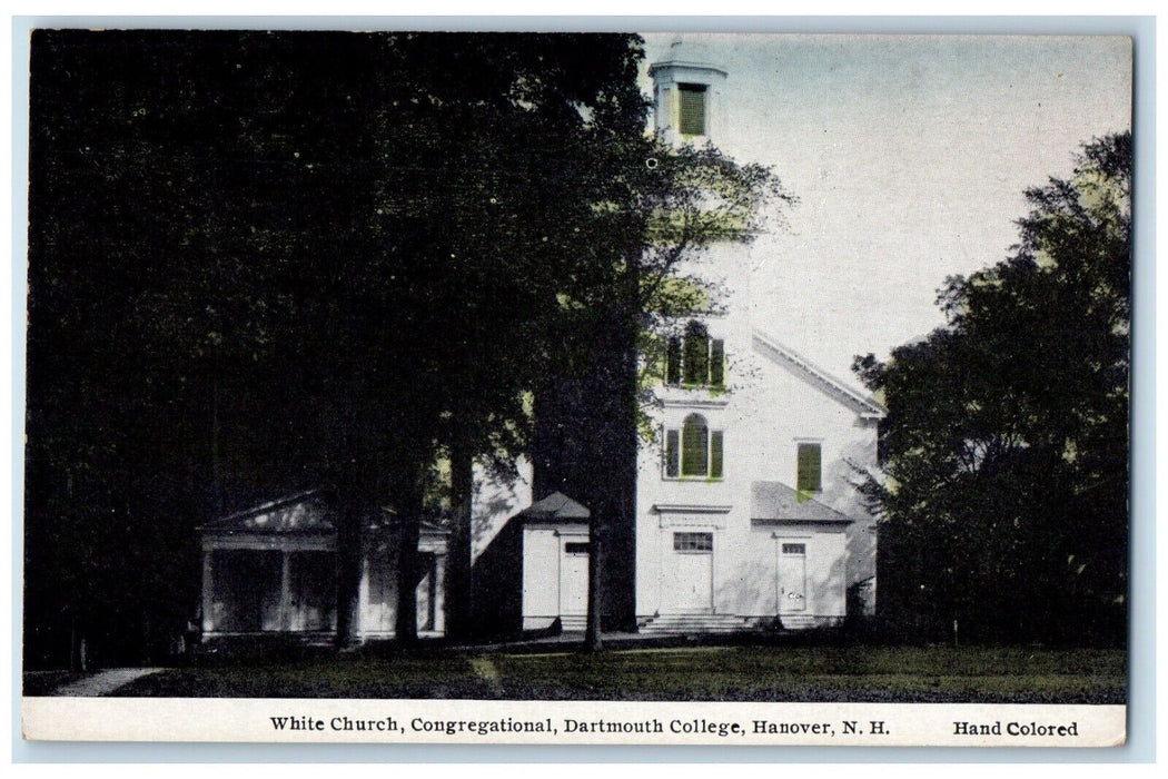 c1910 White Church Congregational Dartmouth College New Hampshire NH Postcard