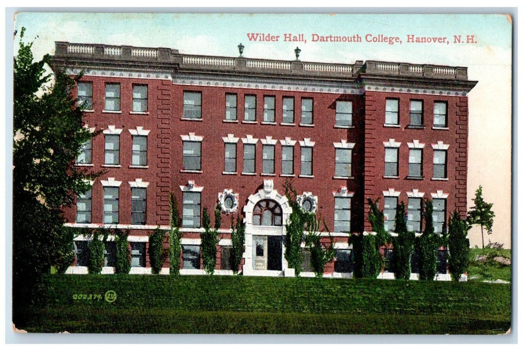 c1905 Wilder Hall Dartmouth College Hanover New Hampshire NH Souvenir Postcard
