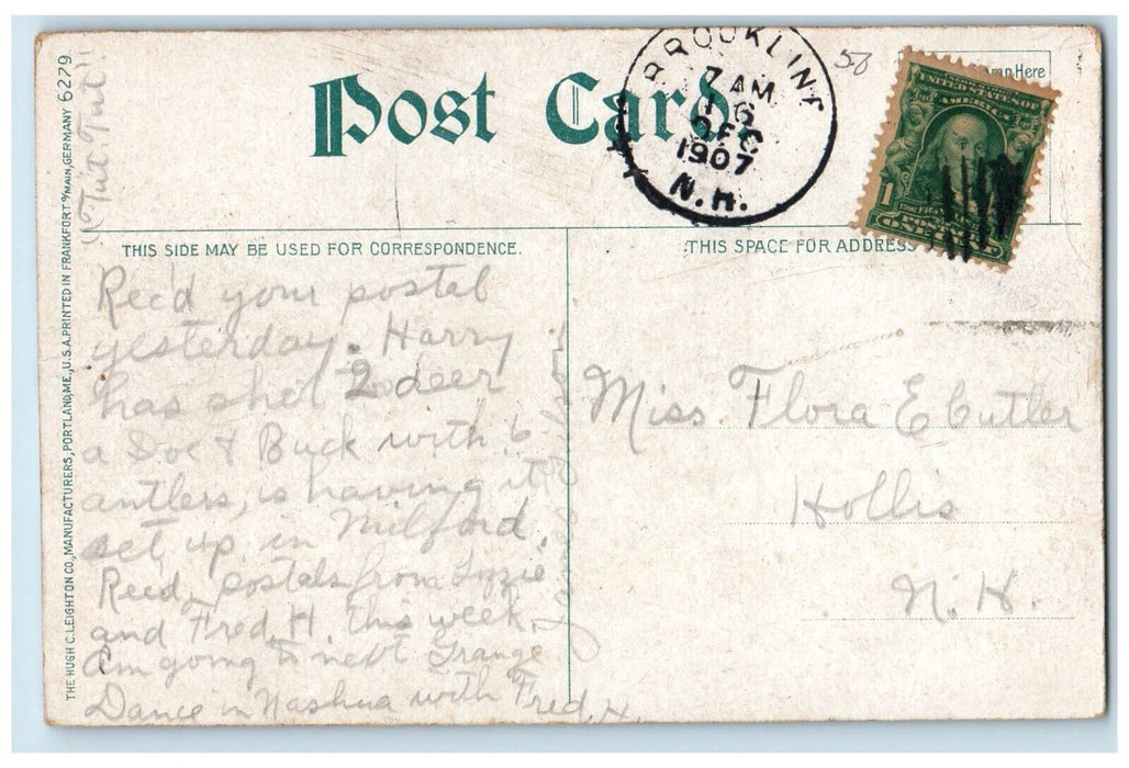 1907 Tuck Building Dartmouth College Hanover New Hampshire Vintage Postcard
