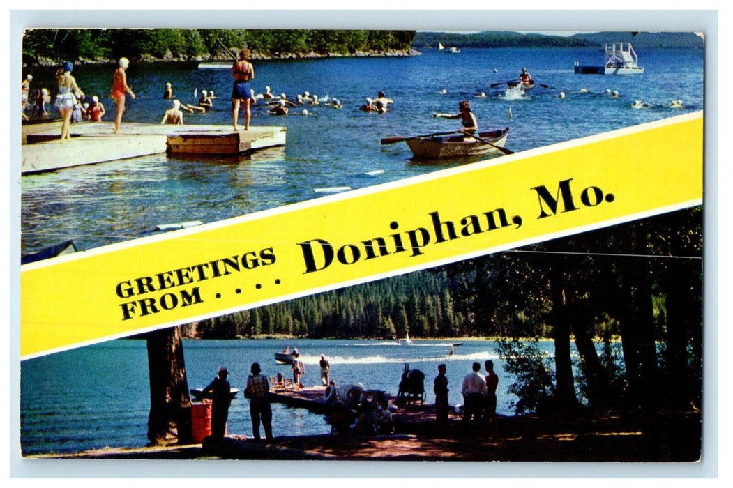 c1950's Greetings From Doniphan Missouri MO, Banner Unposted Vintage Postcard