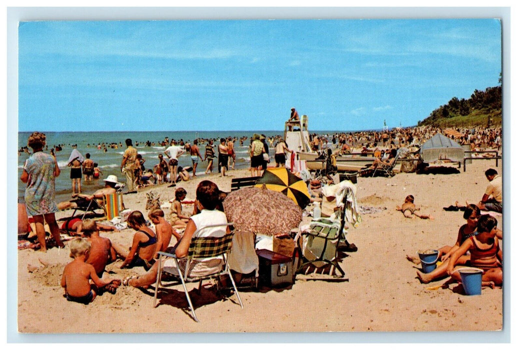 c1960's Indian Dunes State Park Beach Chesterton Indiana IN Vintage Postcard