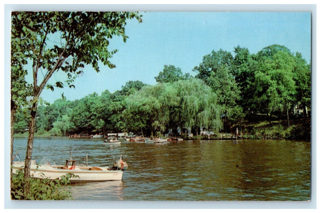 Lake Shafer Near Ripley Camp And Jackman Lodge Boat Monticello IN Postcard