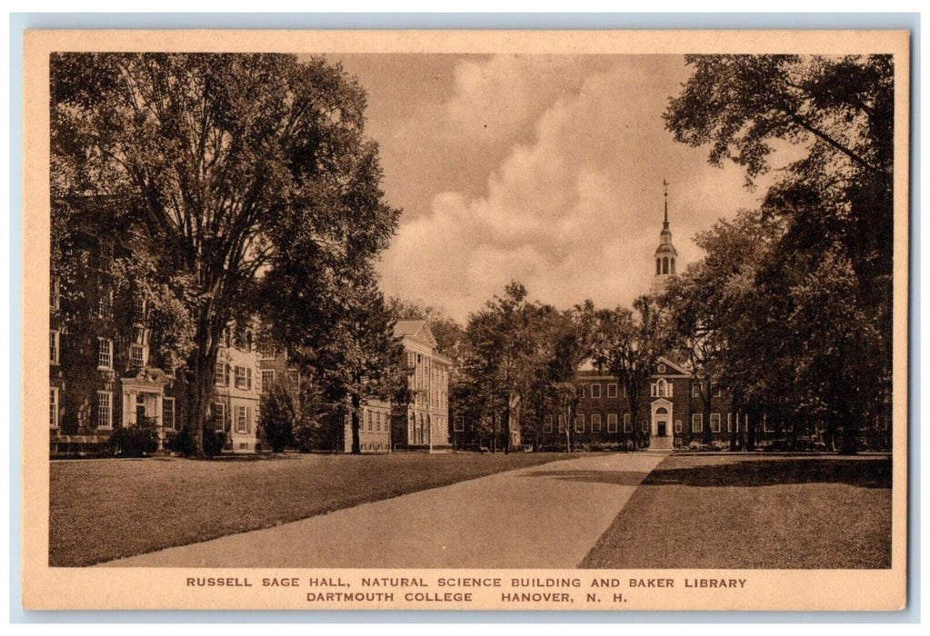 c1920 Russell Sage Hall Natural Science Baker Library New Hampshire NH Postcard